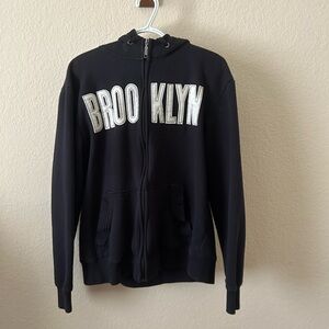 Brooklyn Industries Black Hoodie with White Lettering